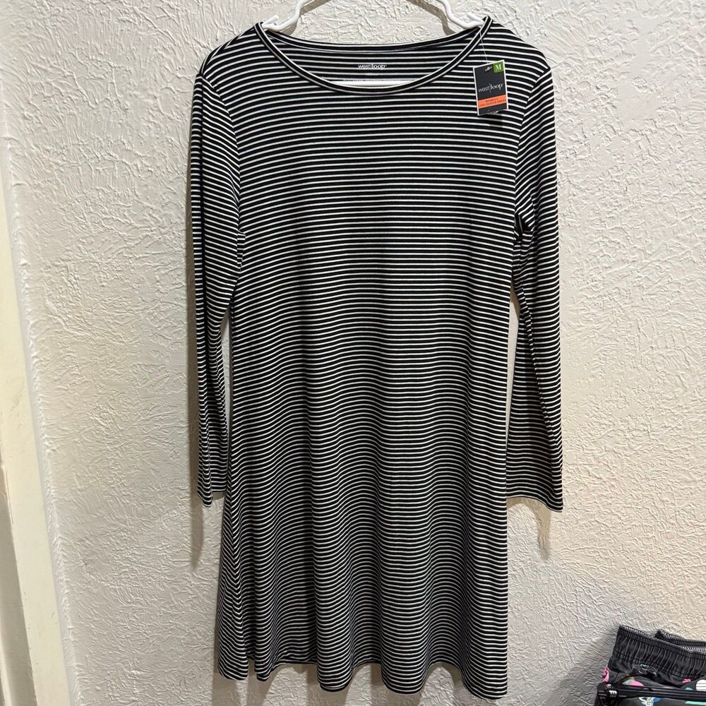 NEW Medium WestLoop black and white stripes dress ladies